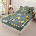 thumbnail image 2 of Erosebridal Kawaii RV Car Pattern Zipper Twin Comforter Sets with Fitted Sheet and 2 Pillowcases,Adventure Camping Theme Zipper Bedding Set,Yellow Teal Orange,Reversible, 2 of 6