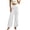 White, variant on LEAVINGSUO Cargo Pants Women Satin Work Pants With Elastic Waistband And Button Flap Pockets Casual Trousers Blue S