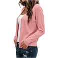 thumbnail image 5 of Lutiedan Cardigan Sweaters for Women Long Sleeve Button Down Cardigan Casual V Neck Fall Cardigan Tops,Pink, 5 of 7