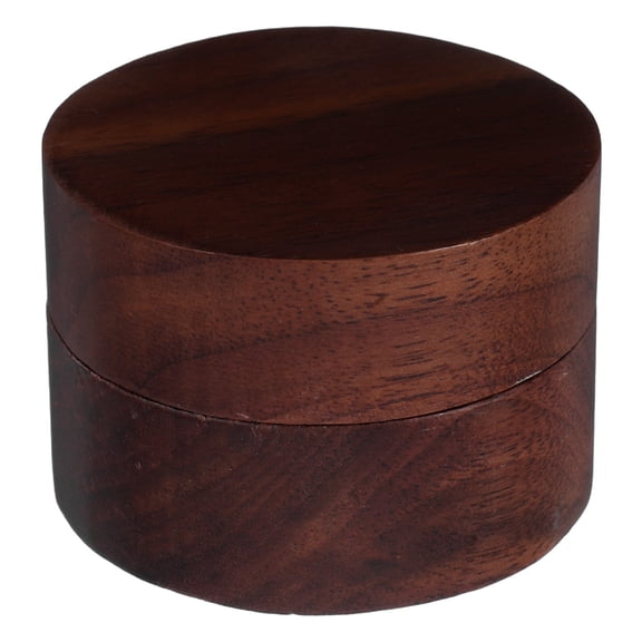 OUNONA Handmade Black Wooden Ring Box with Lid for Proposal and Engagement Ring Storage