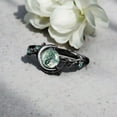 thumbnail image 3 of JEWELRYTREASURE 5 mm / 0.8 CT Natural Moss Agate Ring 925 Sterling Silver Ring Nature Inspired Emerald Leaf Ring Customized Jewelry Gift for Women, 3 of 3