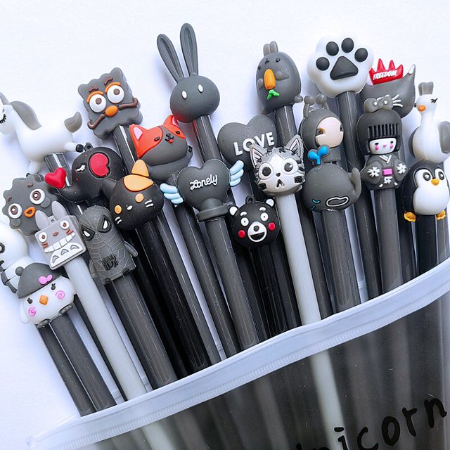 Bolígrafos de tinta de Gel de dibujos animados, bonitos bolígrafos de escritura de animales de 0,5mm, papelería de estilo surtido para oficina, escuela, estudiantes, niños