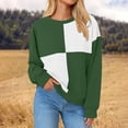 thumbnail image 5 of Oplxuo Womens Colorblock Sweatshirt Casual Long Sleeve Pullover Tops Loose Crewneck Fall Going Out T Shirts, 5 of 7