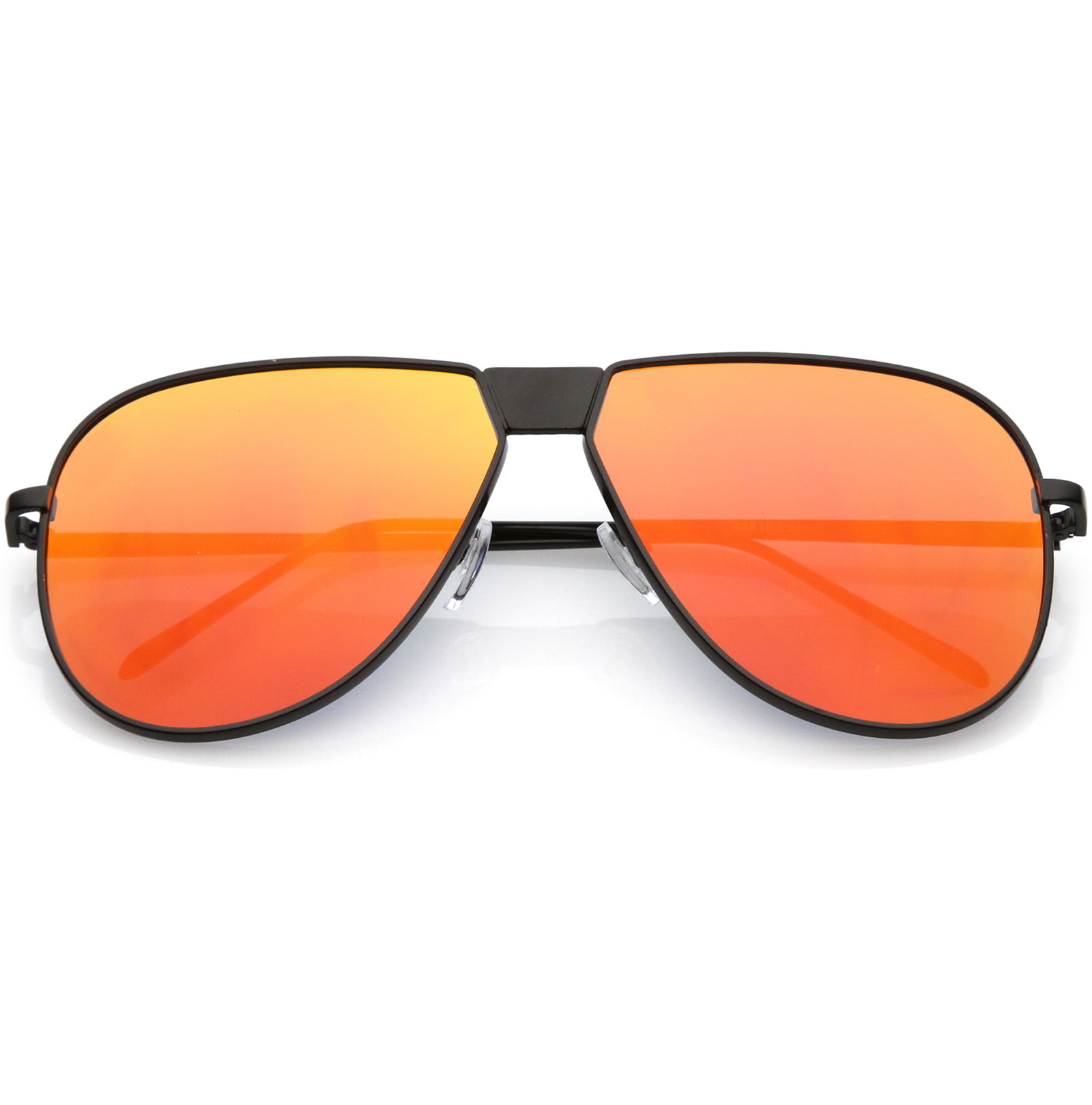 sunglass.la - Oversize Metal Aviator Sunglasses With Color Mirror Flat ...