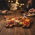 thumbnail image 3 of Highland Cow Cheese Board — Rustic Wood Charcuterie Serving Board with Compartments, Handmade Natural Solid Wood Farmhouse Platter for Cheese, Fruit & Entertaining, 3 of 6