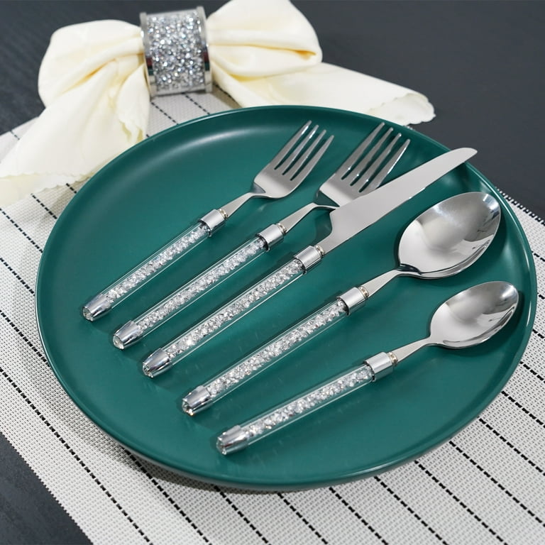 Ins Diamond Inlaid Knife And Fork Spoon Luxury Blue Diamond Creative  Household Products Stainless Steel Tableware Set - AliExpress