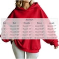 thumbnail image 3 of Women Oversized Hoodie Long Sleeve Drop Shoulder Pullover Solid Color Loose Fit Casual Hooded Sweatshirt, 3 of 9