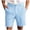 Light Blue, variant on Men Line Shorts Casual Summer Beach Short Elastic Waist With Drawstring