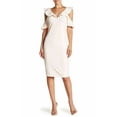 thumbnail image 1 of Rachel Roy Women Ruffled Cold Shoulder V-Neckline Sheath Dress Pink Size 2 $241, 1 of 2