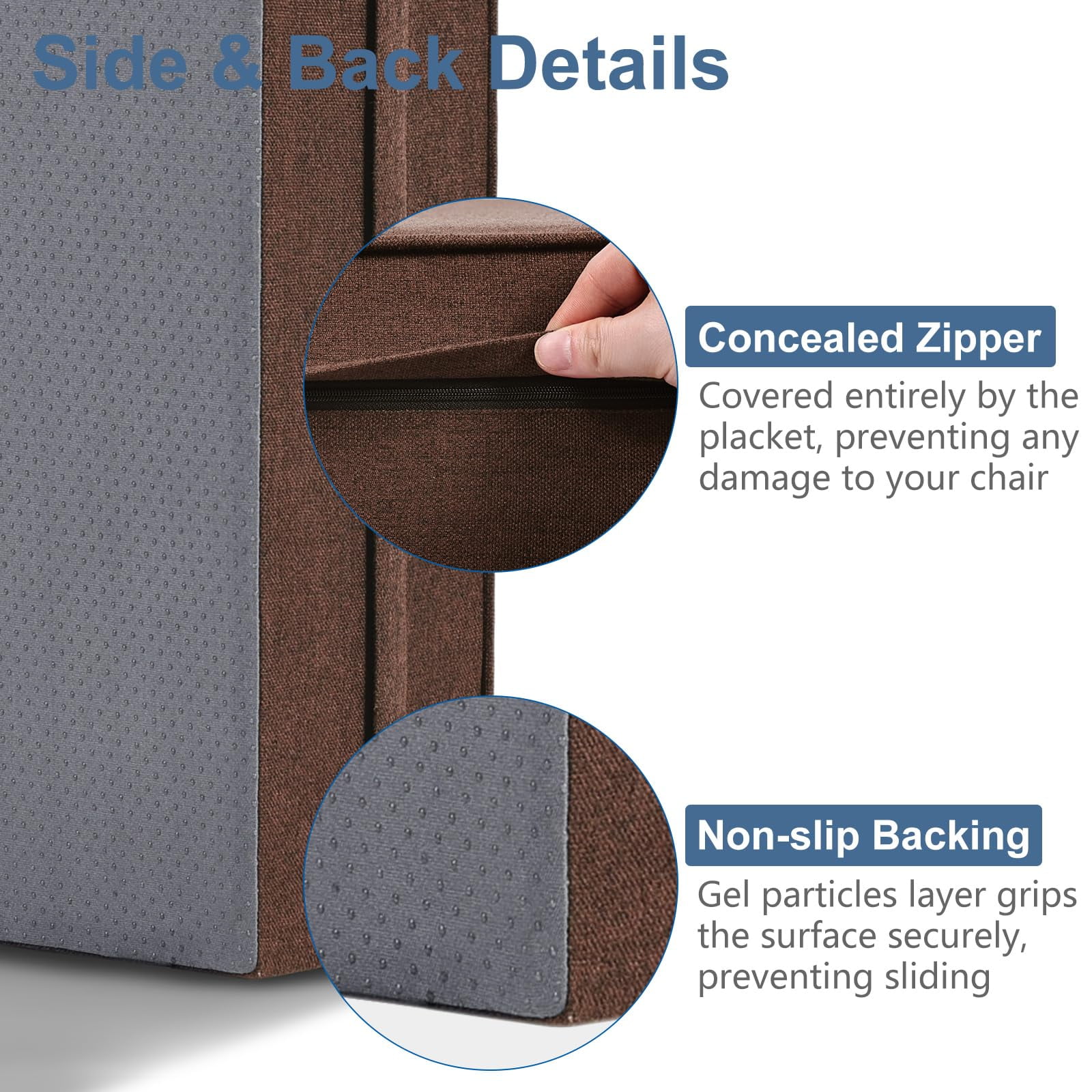 Shinnwa Large Recliner Cushion for Elderly 22 x 22 x 5 Inches Dual-layer Memory Foam Seat Cushion Riser Chair Cushion for Couch Armchair, Brown