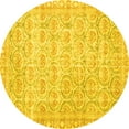 thumbnail image 1 of Ahgly Company Indoor Round Persian Yellow Traditional Area Rugs, 5' Round, 1 of 4