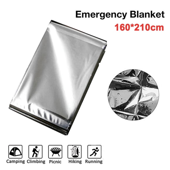 Xihbxyly Manta Aislante de Emergencia, Protección Térmica Que Salva Vidas, Retención de Calor, Señal de Rescate Reflectante, Equipo de Supervivencia para Actividades Al Aire Libre, Exploración de Cam