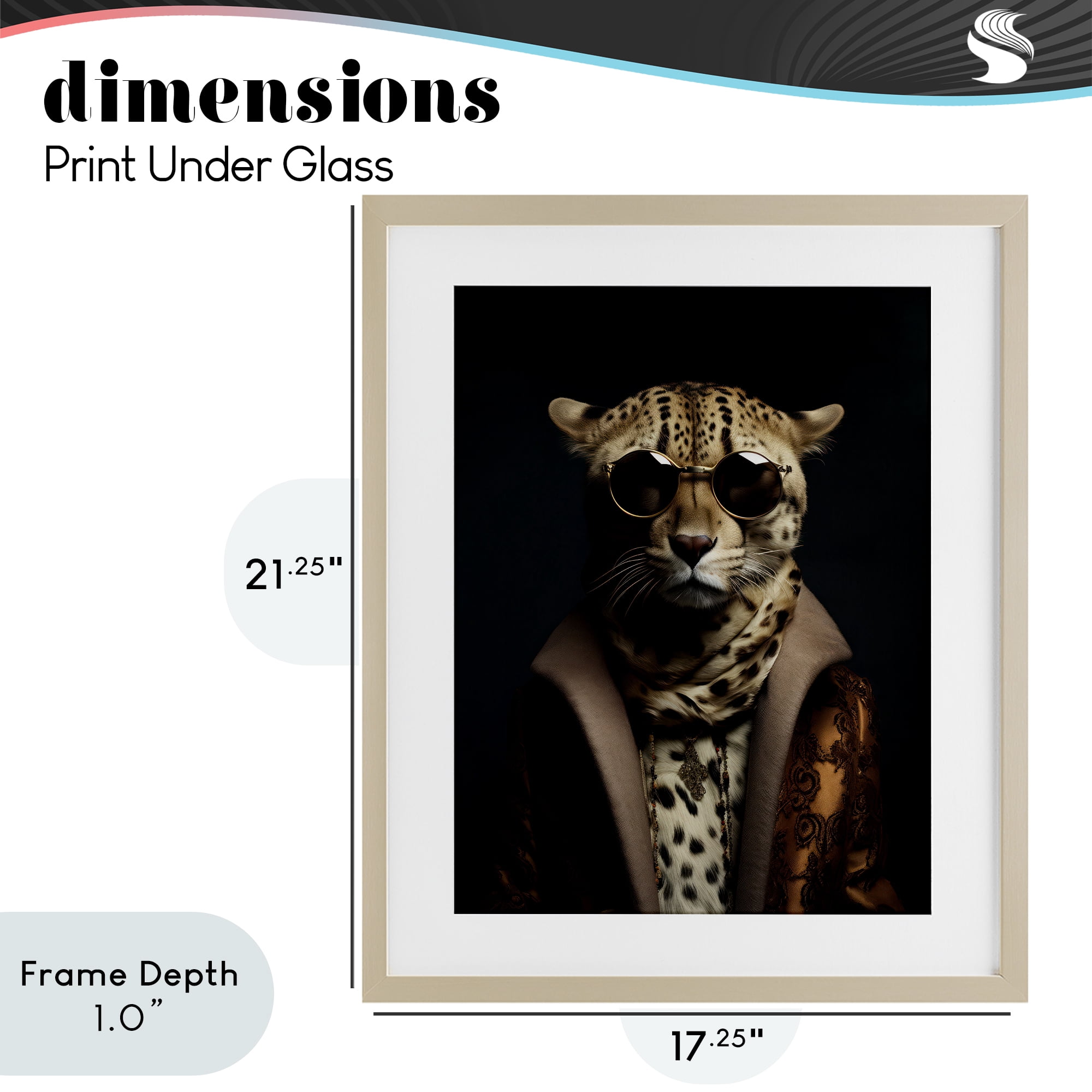 Stupell Industries Luxury Cat Couture Birch Framed Print Under Glass, design by Andrea Haase
