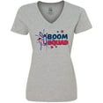 thumbnail image 3 of Inktastic 4th of July Boom Squad Blue and Red Fireworks Women's V-Neck T-Shirt, 3 of 5