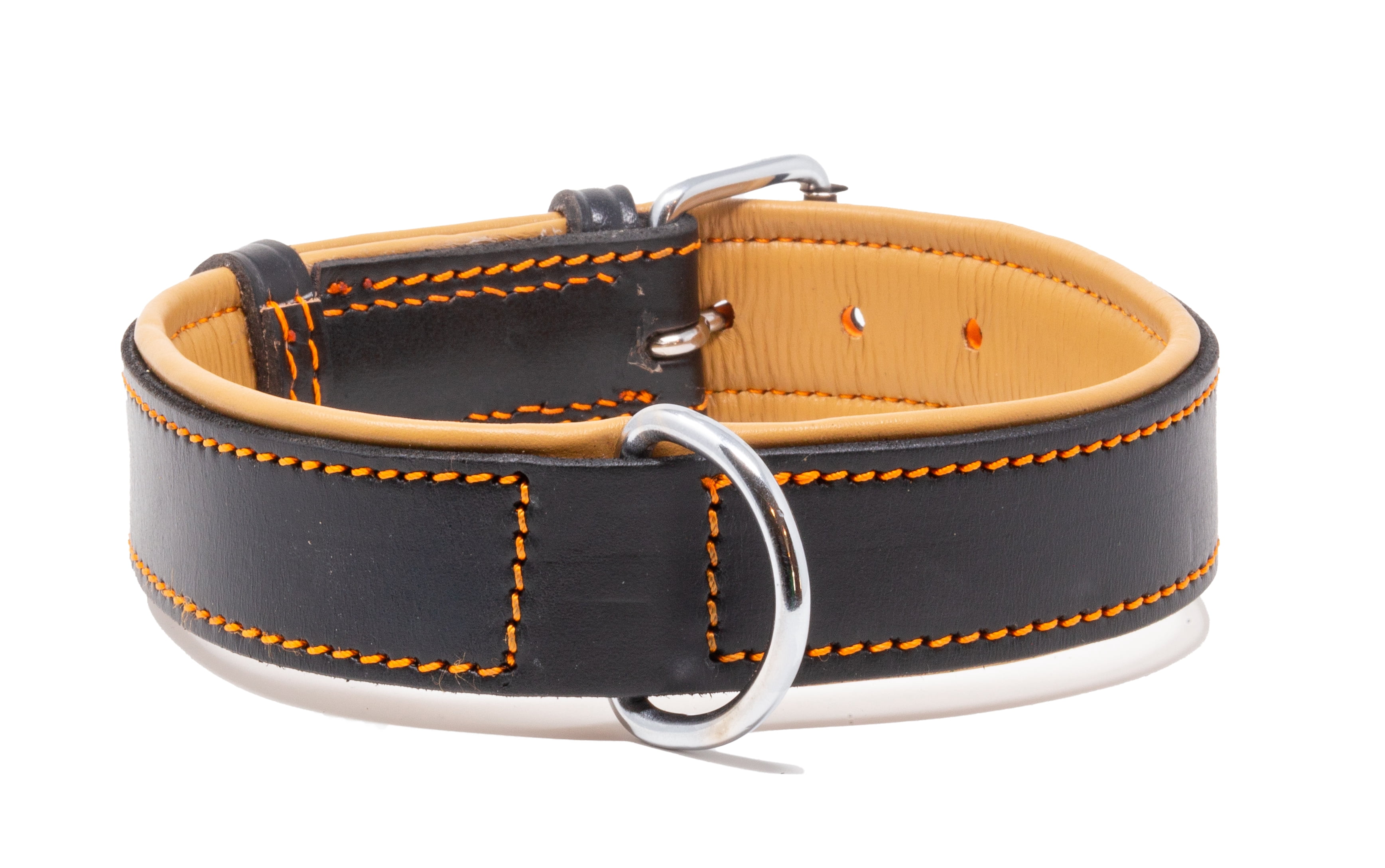 Riparo Genuine Leather Padded Dog Heavy Duty K-9 Adjustable Pet Collar for Medium, Large and Extra Large Dogs