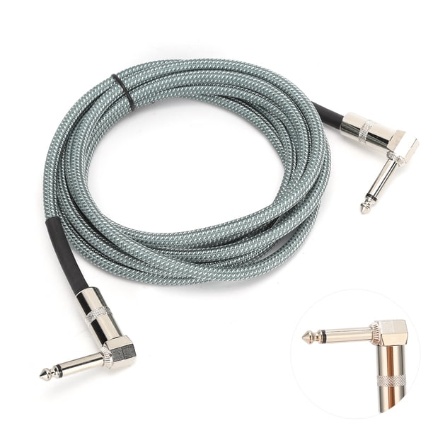 Cable de Guitarra, 6,35 mm T RS Cable de Instrumento Cable de Guitarra de Ángulo Recto de 90 Grados Cable de Interconexio de Audio Estéreo Conector Macho Cable de