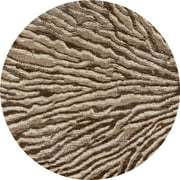 5 ft. Troy Collection Ripple Woven Round Area Rug, Beige