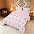 thumbnail image 3 of Manfei Boho Aztec Tribal Queen Comforter Set, Bohemian Geometric Comforter Sets Queen, Blush Pink, Pink Reversible 3 Pieces, 1 Comforter and 2 Pillowcases, 3 of 6