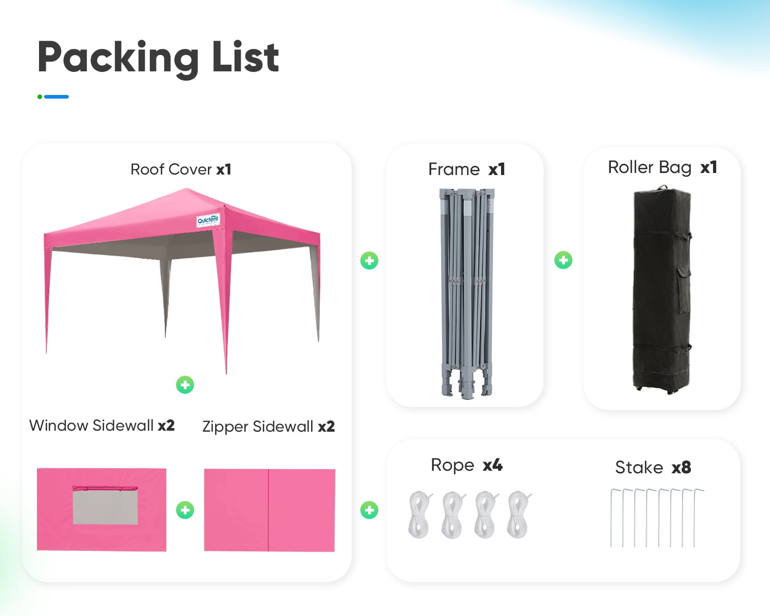 Quictent 8'x8' Pop Up Canopy Tent, Waterproof Sidewalls, Wheeled