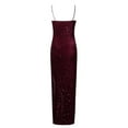 thumbnail image 5 of Miluxas Wedding Guest Clothing for Women Women Sleeveless off Shoulder Split Evening Cocktail Long Dress Wine 12(XXL), 5 of 8
