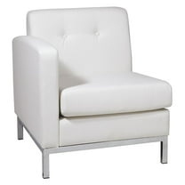 OSP Home Furnishings Wall Street Single Armchair LAF. White Faux Leather