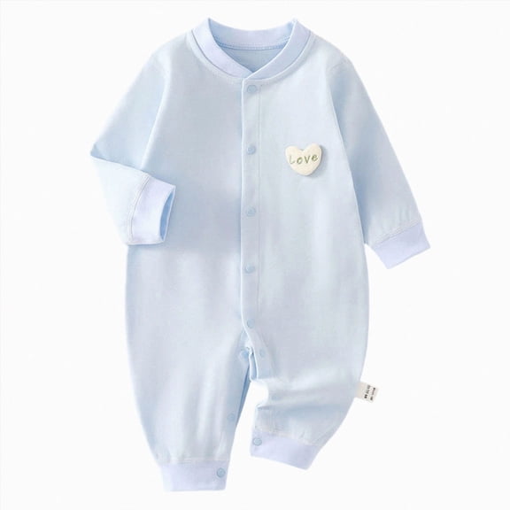 Wonitaaizi Baby Girls Newborn Romper Clothes Long Sleeve Romper Newborn Infant Baby Bodysuit Jumpsuit (0-3 Months,Blue)