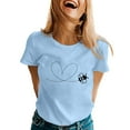 thumbnail image 1 of Chemises Printemps Été 2025 pour Femmes Manches Longues Imprimées Manches Courtes Col Rond T-Shirt Haut, 1 of 5