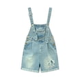 thumbnail image 2 of KAUOD Overalls Denim Shortsall for Girls Ripped Trendy Y2K Adjustable Strap Short Jumpsuit Summer Cute Pocket Romper, 2 of 4