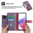 thumbnail image 4 of SaniMore for Samsung Galaxy S21 FE 6.4" 2022 Wallet Case, [Removeable Wrist Strap][Zipper Cash Pocket + Card Slots] Flip Kickstand Full Protective Magnetic Closure Retro Cover For Galaxy S21 FE, Rose, 4 of 10