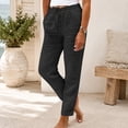 thumbnail image 5 of Clossjun Cotton Linen Pants for Women Loose Fit Daily Wear Summer Fall Sweatpants Casual Soft Lightweight Trousers 2XL, 5 of 5