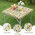 thumbnail image 4 of Yellow Lemon Fruit Slices White Pattern Square Fitted Tablecloth with Elastic Edge,Square Table Cover,Washable Elastic Table Cover for Home Kitchen Party Decor 34"x34", 4 of 6