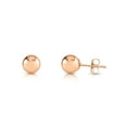 thumbnail image 2 of Tilo Jewelry 14K Rose Gold Polished Ball Stud Post Earrings with Secure Push-backs | 7mm | Classic Everyday Earrings | Women, Men, Unisex, 2 of 9