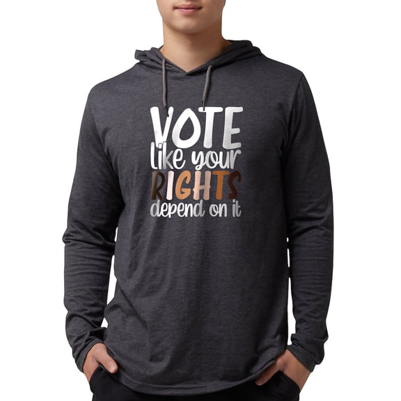 CafePress - VOTE Like Your Rights Depend O Long Sleeve T Shirt - Mens Hooded Shirt