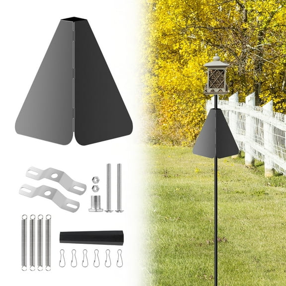 Squirrel Baffle for Bird Feeder Pole, EEEkit Outdoor Square Wrap-Around Pole Squirrel Guard Baffle