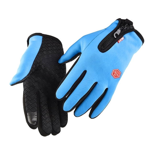 Guantes de esquí antideslizantes para ciclismo y deportes al aire libre para hombres y mujeres, con pantalla táctil, cálidos, impermeables, a prueba de viento, con cremallera, guantes de forro polar