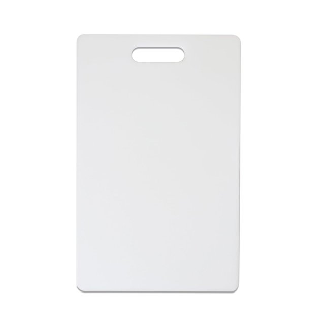 Tabla de cortar Dexas NSF Polysafe con mango, 95 por 15 pulgadas, color blanco