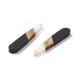 thumbnail image 2 of Opaque Resin & Walnut Wood Pendants Teardrop Charms Black 44x7.5x3.5mm Hole: 1.5mm, 2 of 3