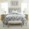 My Texas House Victoria Grey Floral 4-Piece Comforter Set, King