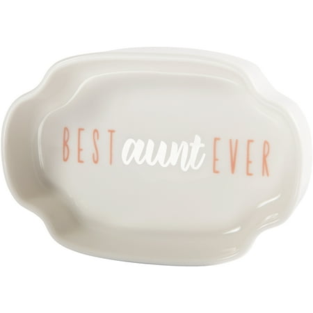 Pavilion - Best Aunt Ever - Pink & Silver - 4 Inch Mini Jewelry Dish with Gift (Best Mini Series Ever)