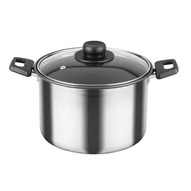 Ekco | Olla de Aluminio con Antiadherente y Tapa de Vidrio 20 cm