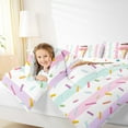 thumbnail image 4 of Homewish Ice Cream Popsicle 2pcs Bedding Comforter Set for Boys Girls Teens,Kawaii Fast Food Twin Comforter Sets,Cartoon Geometric Stripes Breathable Bedding Set,Ultra Soft Home Decor,Reversible, 4 of 8
