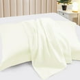 thumbnail image 4 of PiccoCasa 2 Pack Satin Pillow Shams with Envelope Closure, Cream King(20"x36"), 4 of 6