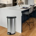 Mainstays Stainless Steel 10.5 Gallon Trash Can Round Step Kitchen