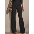thumbnail image 3 of ZOELNIC Women's Elegant Formal Jumpsuit Long Sleeve Pearl Accent Jumpsuit, Mid-Length Sleeve with Side Slit & Back Zipper, Office to Evening Wear, M, 3 of 4
