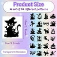 thumbnail image 2 of 24PCS Halloween Silhouettes Stickers Mason Jar Cutouts Decals Castle Witch Stickable Scrapbook Waterproof PVC Lantern Jar Decoration for Wall Windows Frosted Glass Jars Crafts 3.5x3.9in DIY, 2 of 6
