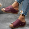 thumbnail image 5 of Mepaouo Orthopedic Wedge Sandals for Women Summer Beach Dressy Slipper Arch Support Platform Slides Purple, 5 of 8