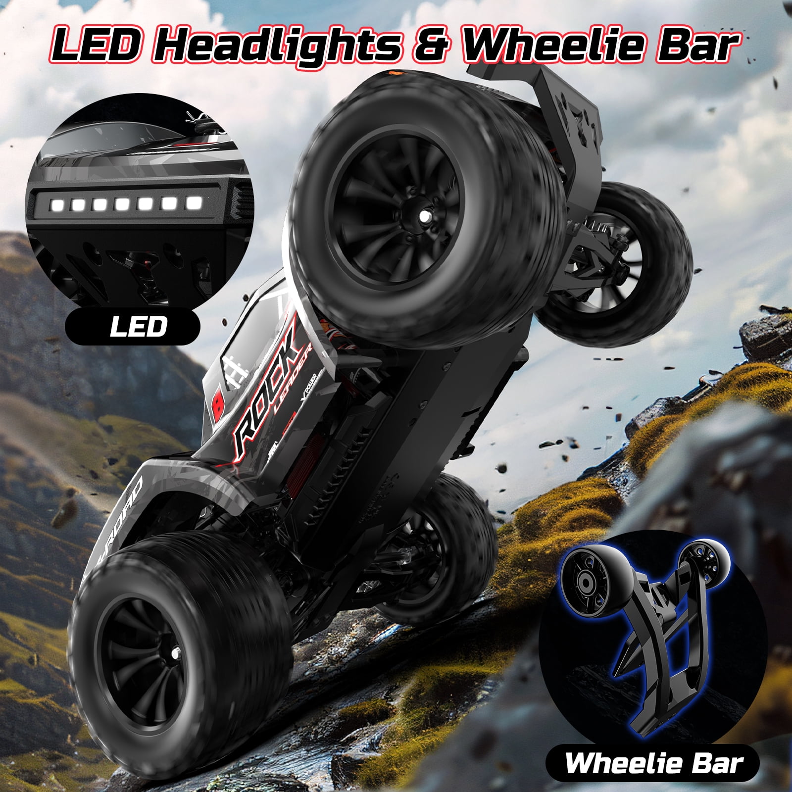 JoyStone 1:14 All Terrain RC Car RTR Buggy, Max 40+ MPH Off-Road Monster Truck, Hobby Electric Fast RC Truck for Adults Boys, Black