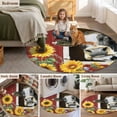thumbnail image 5 of Cows Sunflowers Round Area Rug 5Ft Washable Circle Rugs for Living Room Bedroom, Rustic Farms Barns Flowers Bees Animals Non-Slip Carpet Floor Mats Indoor Outdoor Carpet Runner Aesthetic Home Decor, 5 of 8