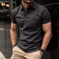 thumbnail image 2 of Yifymode Men's Classic Short Sleeve Polo Shirt, Soft Fabric Casual Collar with Pocket Daily Wear Top Black L, 2 of 4