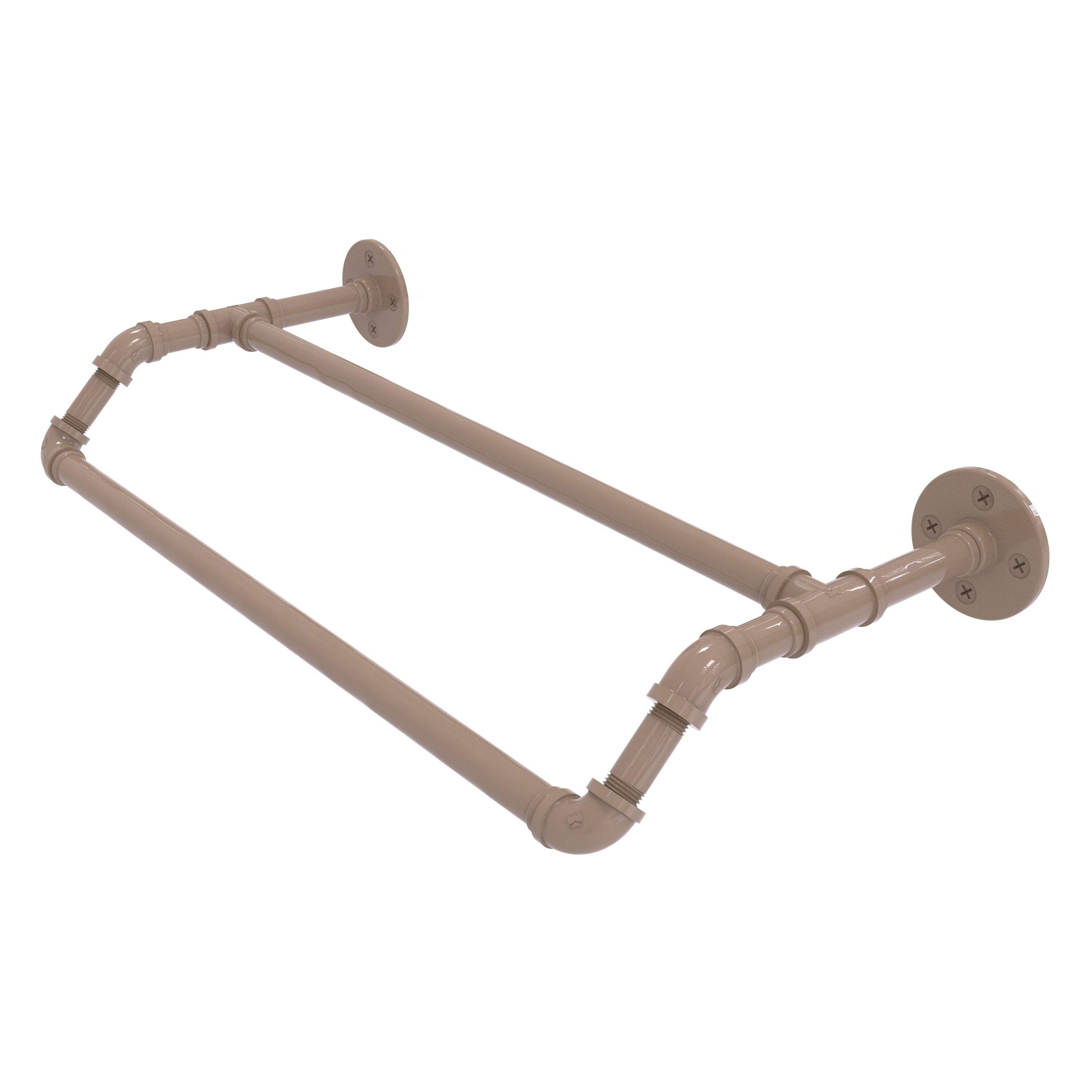 Allied Brass Pipeline 30" Double Towel Bar - Oil Rubbed Bronze, Industrial Modern Bath Accessory